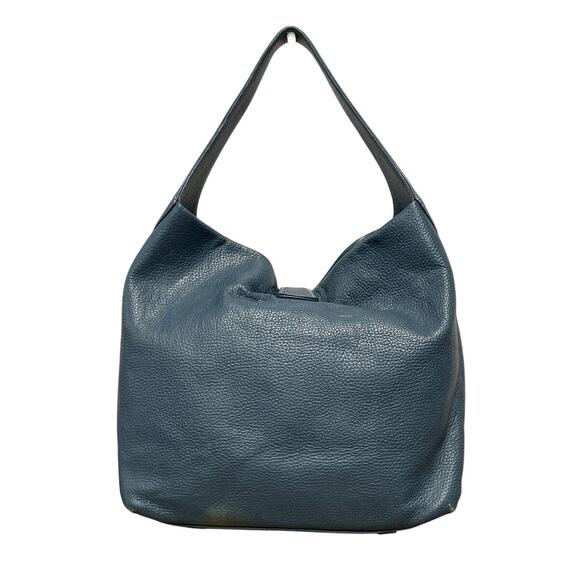 Dooney & Bourke Logo Lock Dark Teal Pebbled Leather Hobo Shoulder Bag - Picture 3 of 6